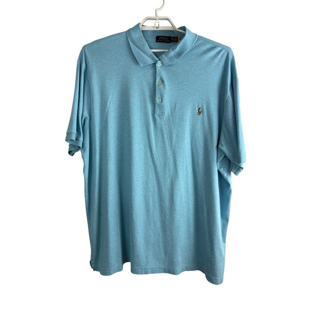 Polo Ralph Lauren Mens Polo Shirt Size 3XLT Tall Blue Short Sleeve Pony Logo
